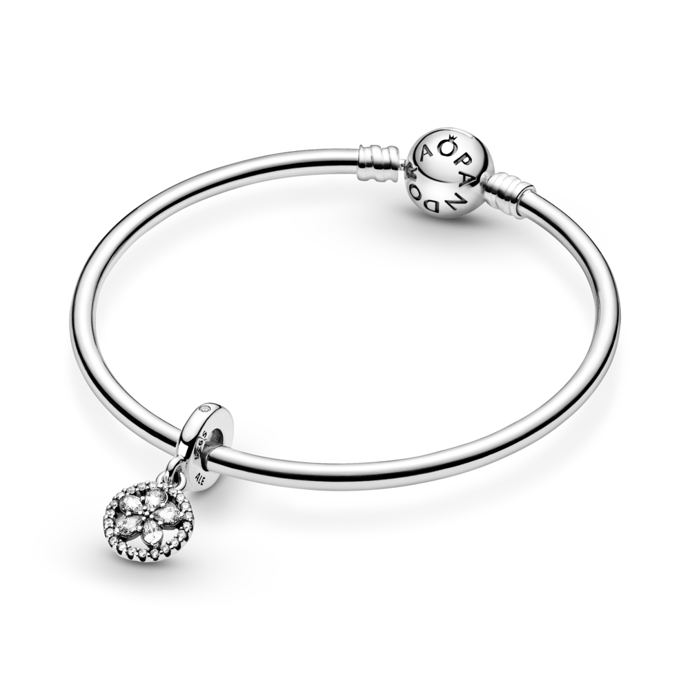Snowflake sterling silver dangle with CZ