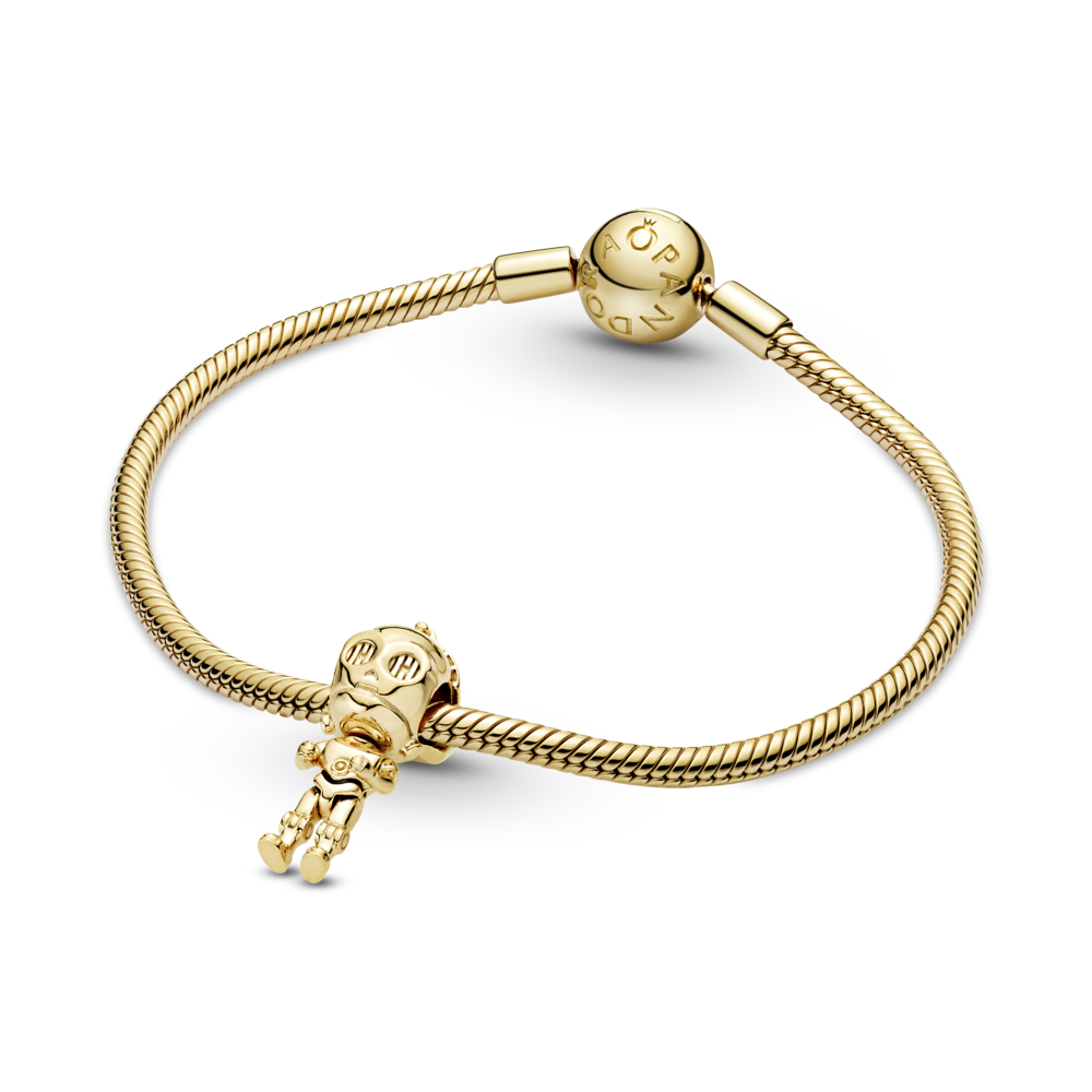 Star Wars C3PO 14k gold-plated charm with black enamel