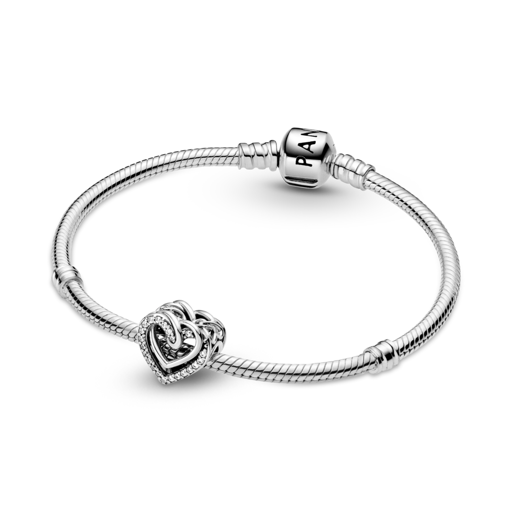 Heart sterling silver charm with CZ