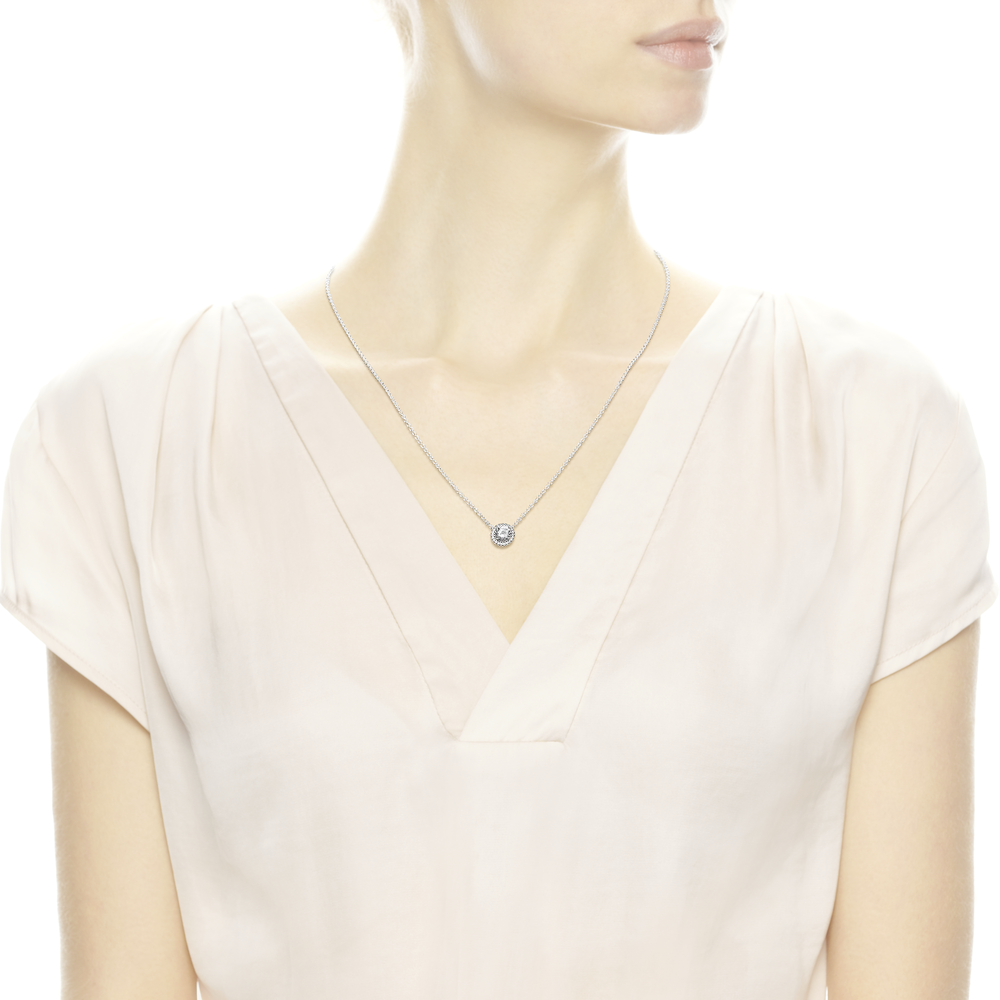 Silver necklace with CZ