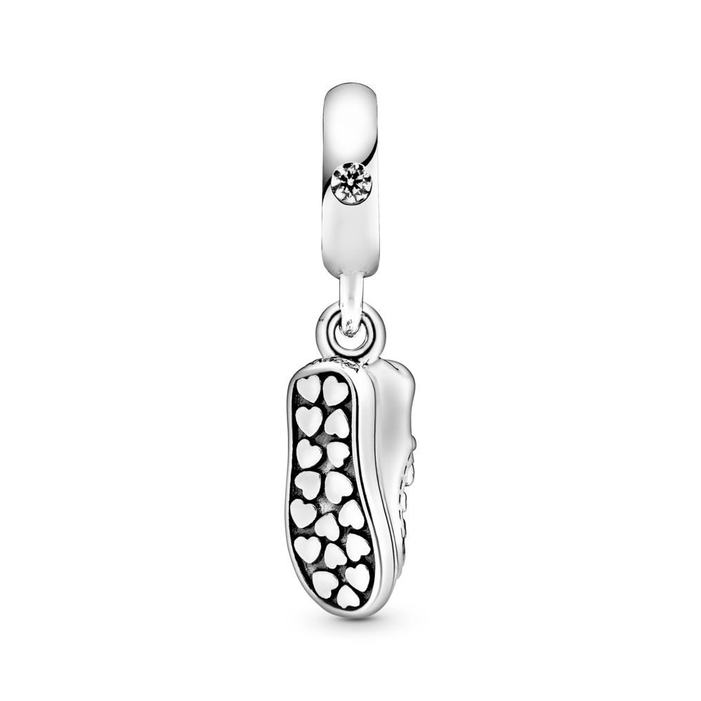 Sneaker sterling silver dangle with CZ