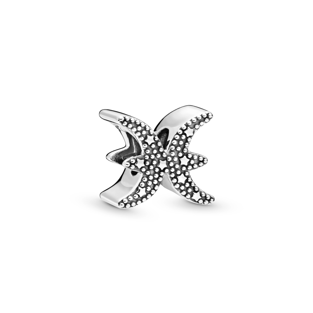 Pisces sterling silver charm with CZ