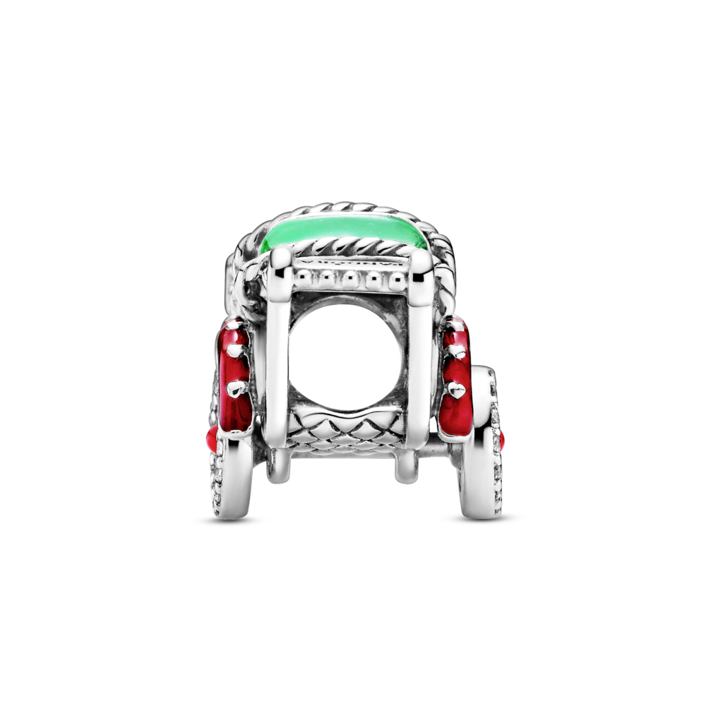 Rickshaw sterling silver charm with CZ, red and green enamel