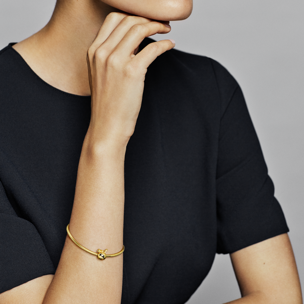 Chinese zodiac rabbit 14k gold-plated charm with CZ