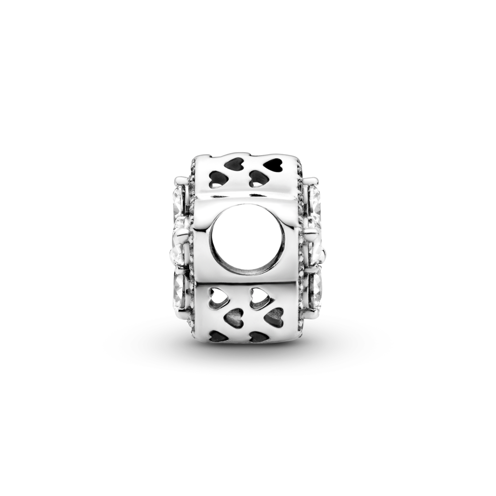 Snowflake sterling silver charm with CZ