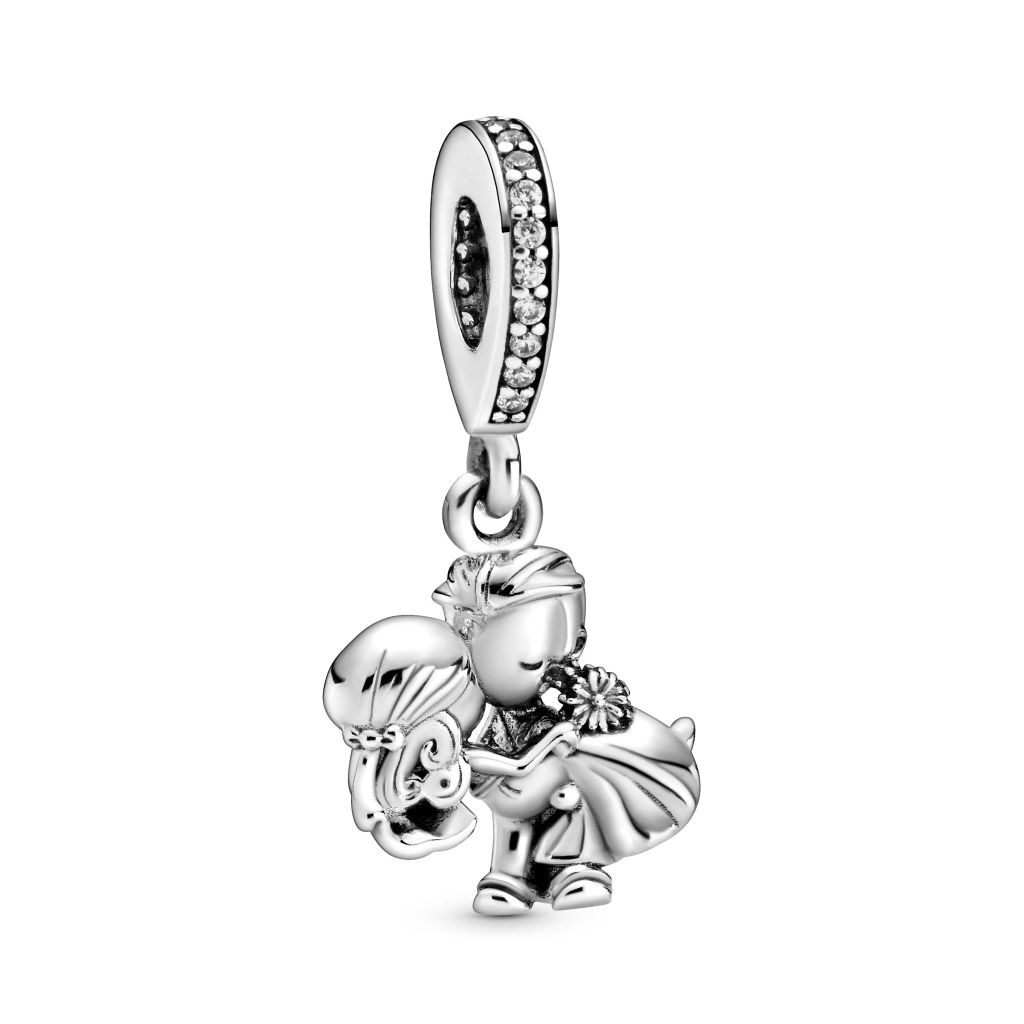 Married couple sterling silver dangle with CZ