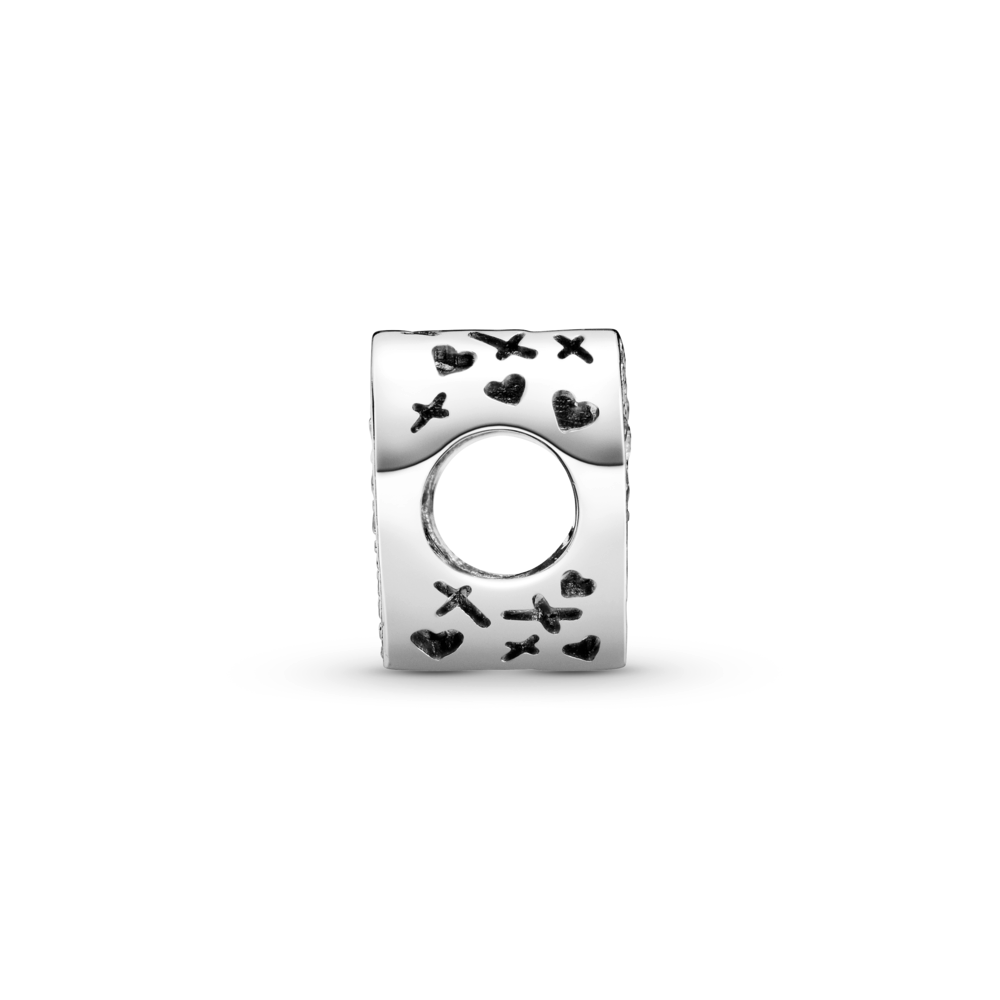 Heart sterling silver charm with CZ