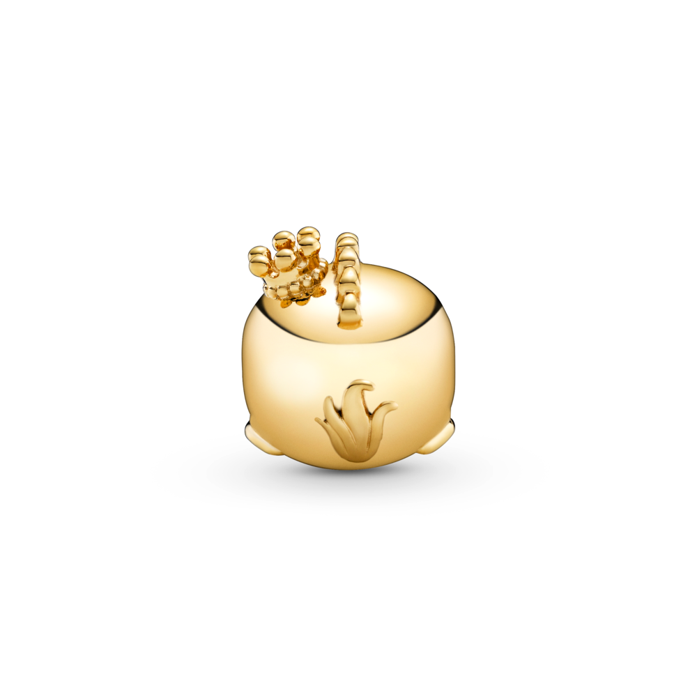 Chinese zodiac rooster 14k gold-plated charm with CZ