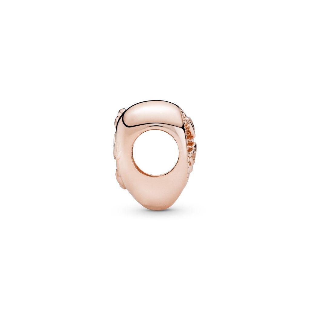 Family tree heart 14k rose gold-plated charm with CZ