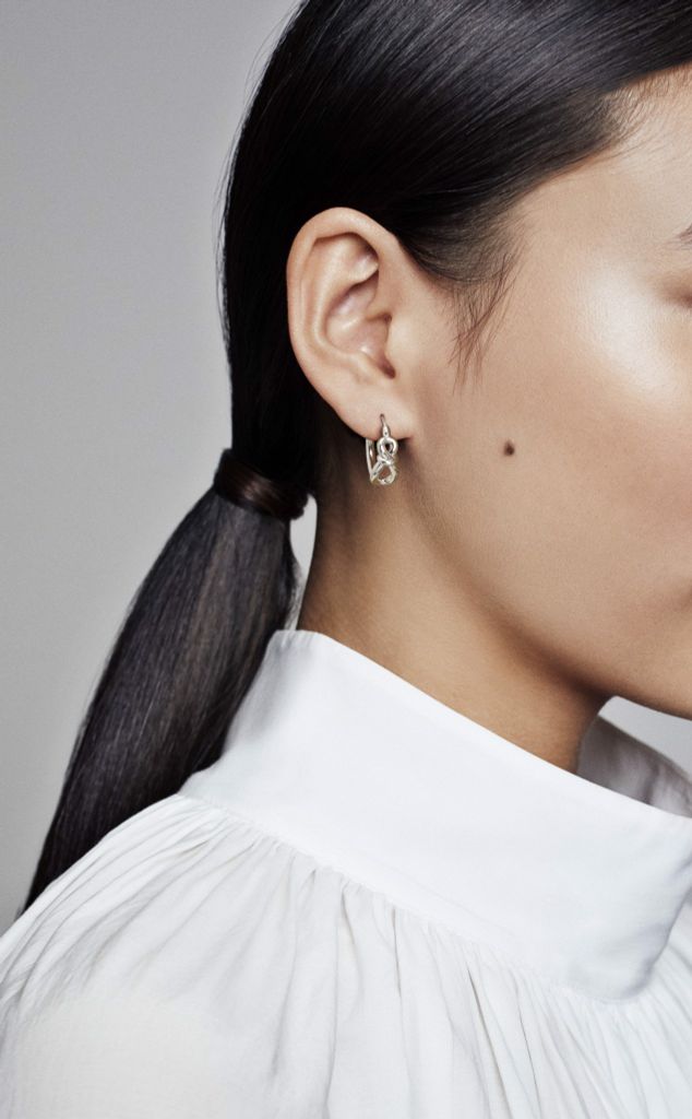 Infinity sterling silver hoop earrings