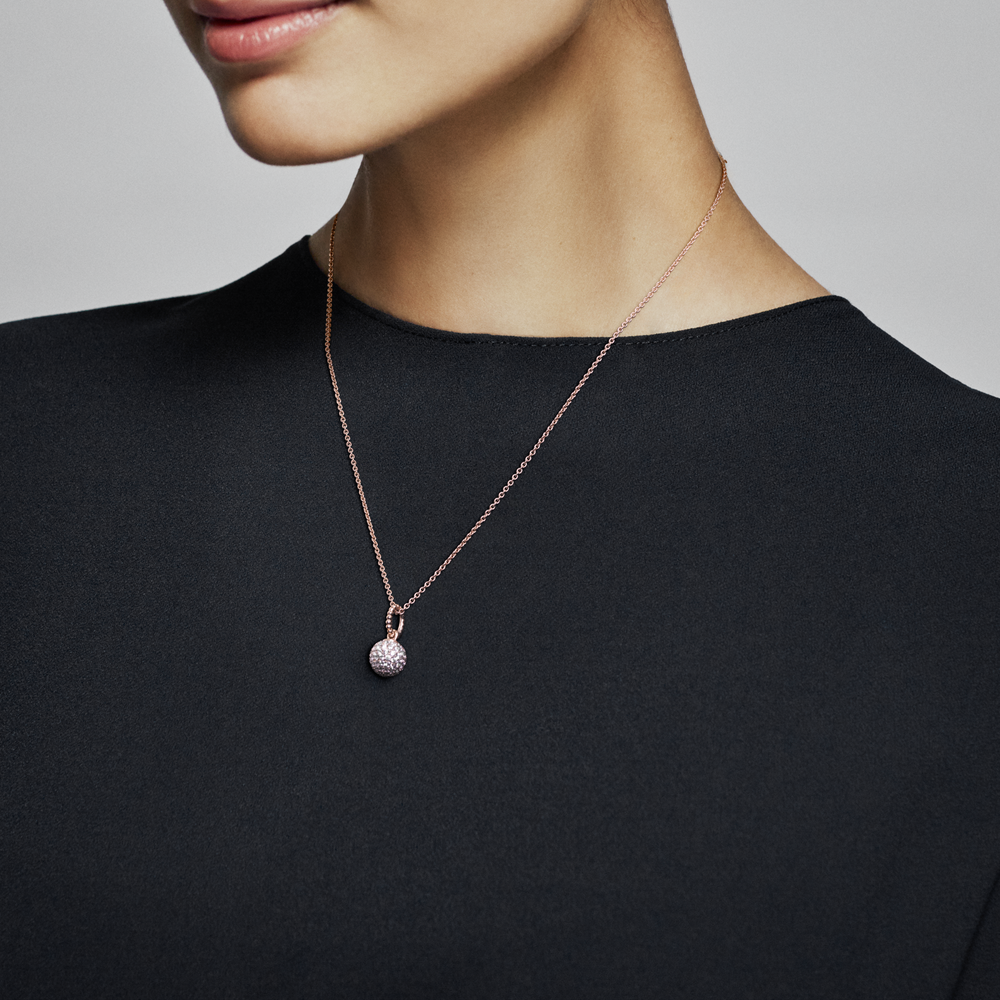 14k rose gold-plated pendant with CZ
