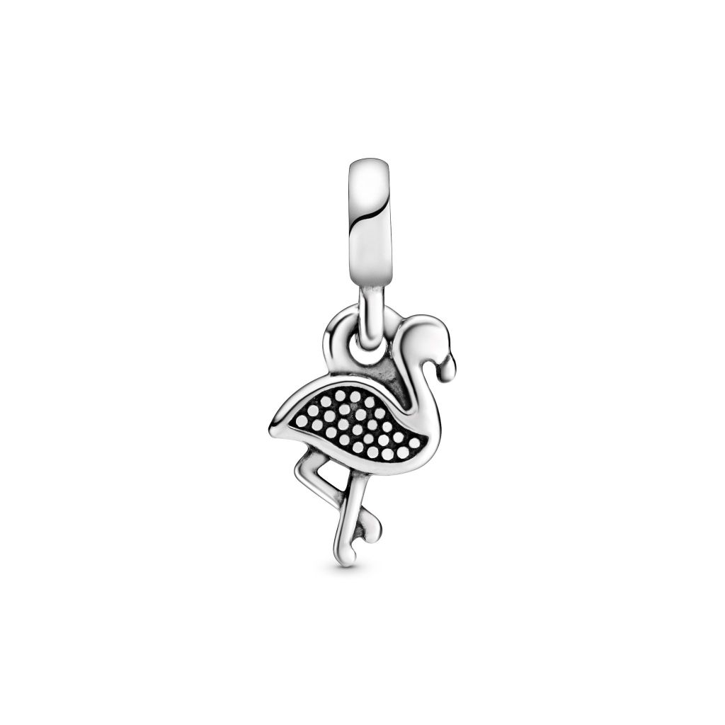 Charm mini Pandora Me hồng hạc