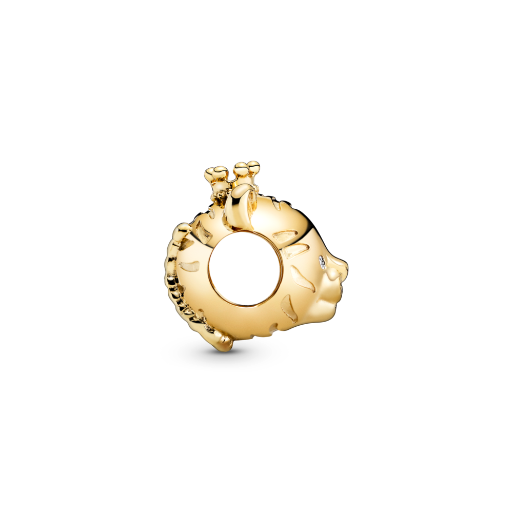 Chinese zodiac tiger 14k gold-plated charm with CZ