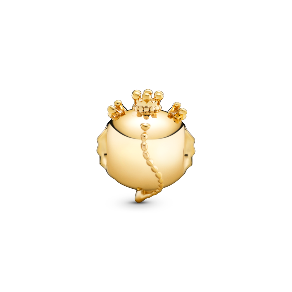 Chinese zodiac dragon 14k gold-plated charm with CZ