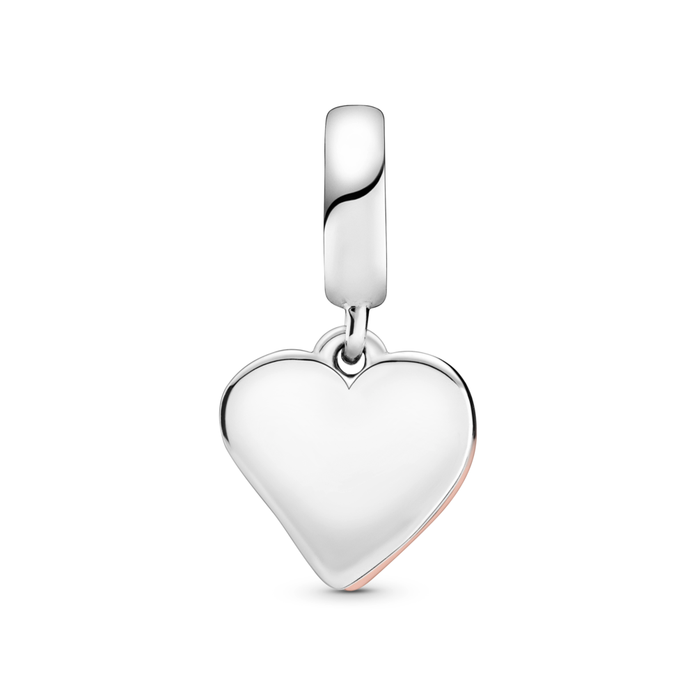 Heart 14k rose gold-plated and sterling silver dangle with CZ