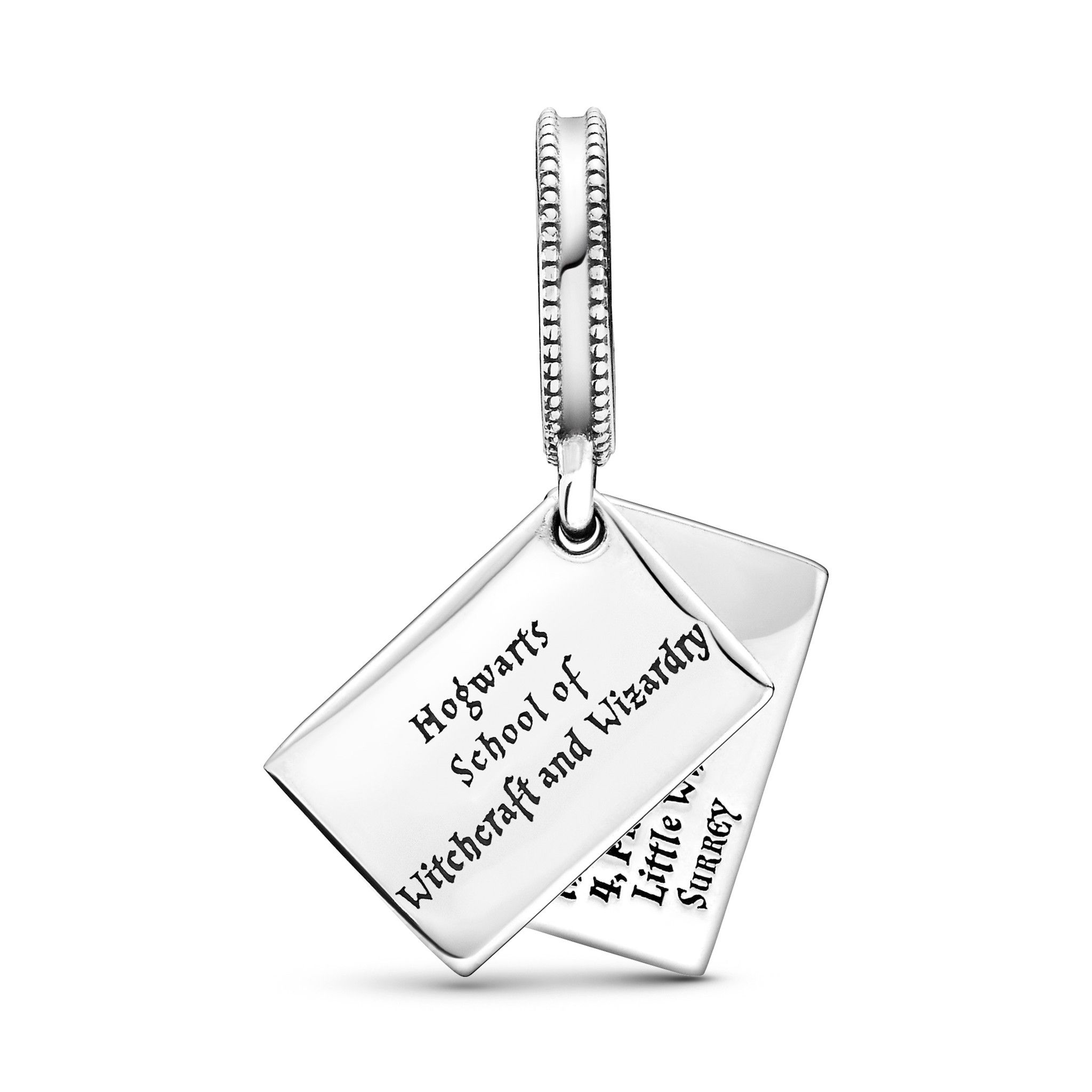Harry Potter Hogwarts letter sterling silver dangle with red enamel