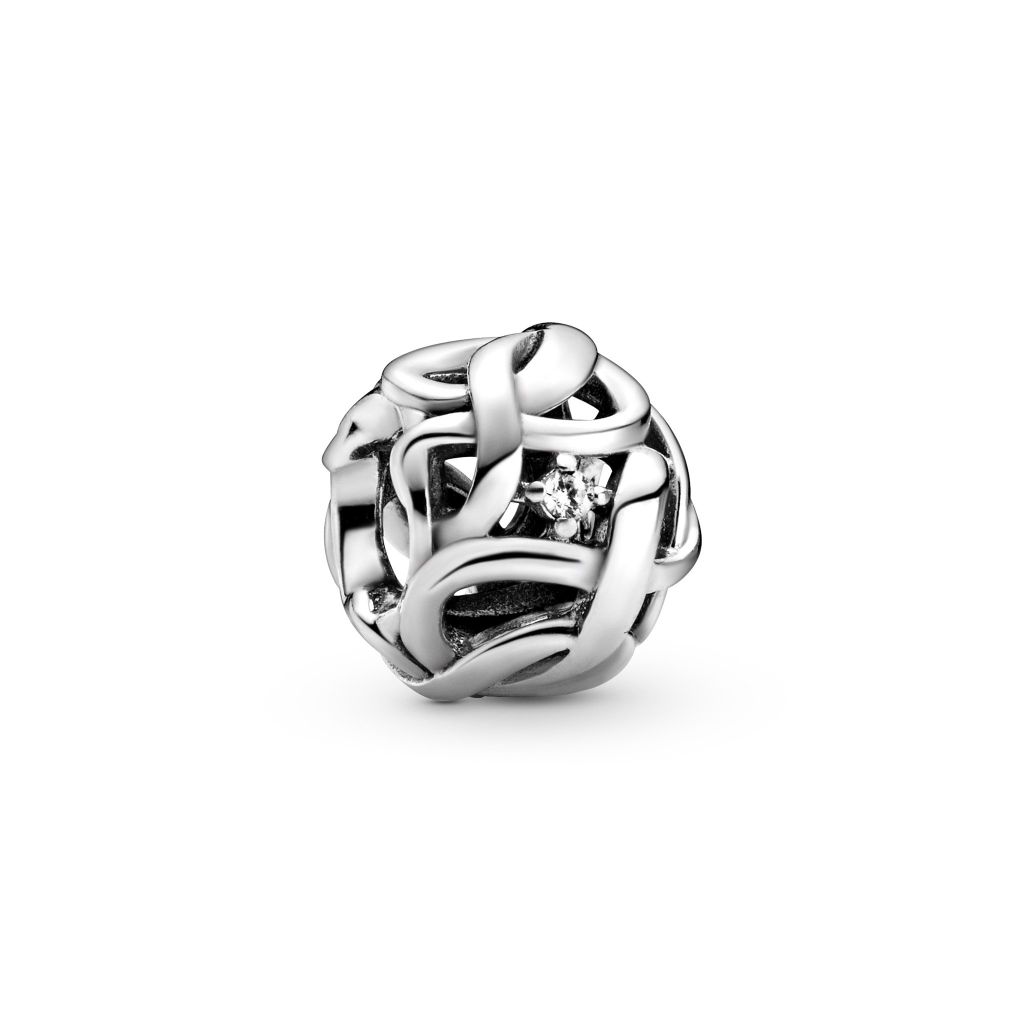 Infinity sterling silver charm with CZ