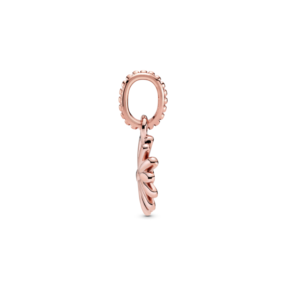 Daisy 14k rose gold-plated dangle with CZ and shaded pink enamel