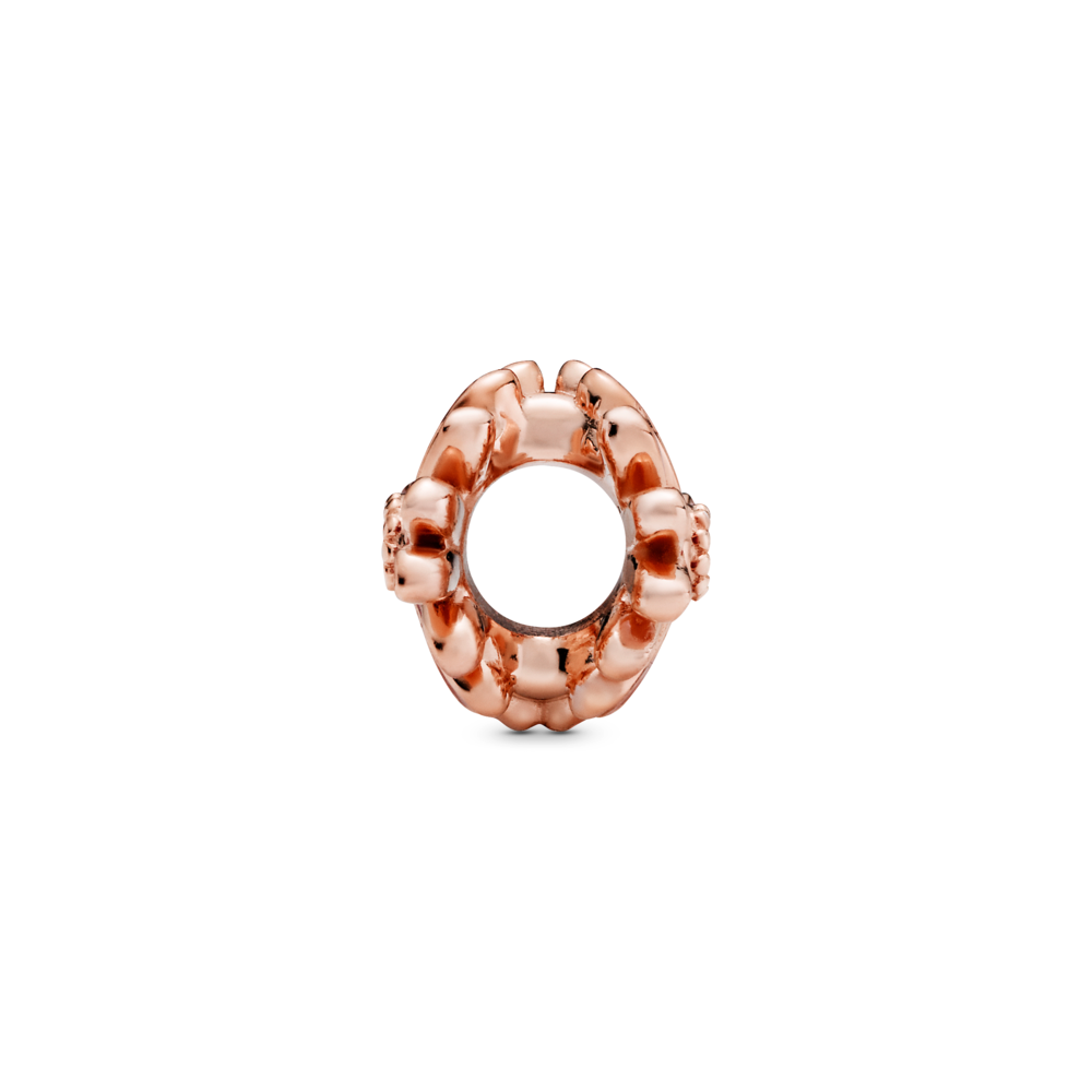 Daisy 14k rose gold-plated charm with CZ and shaded pink enamel