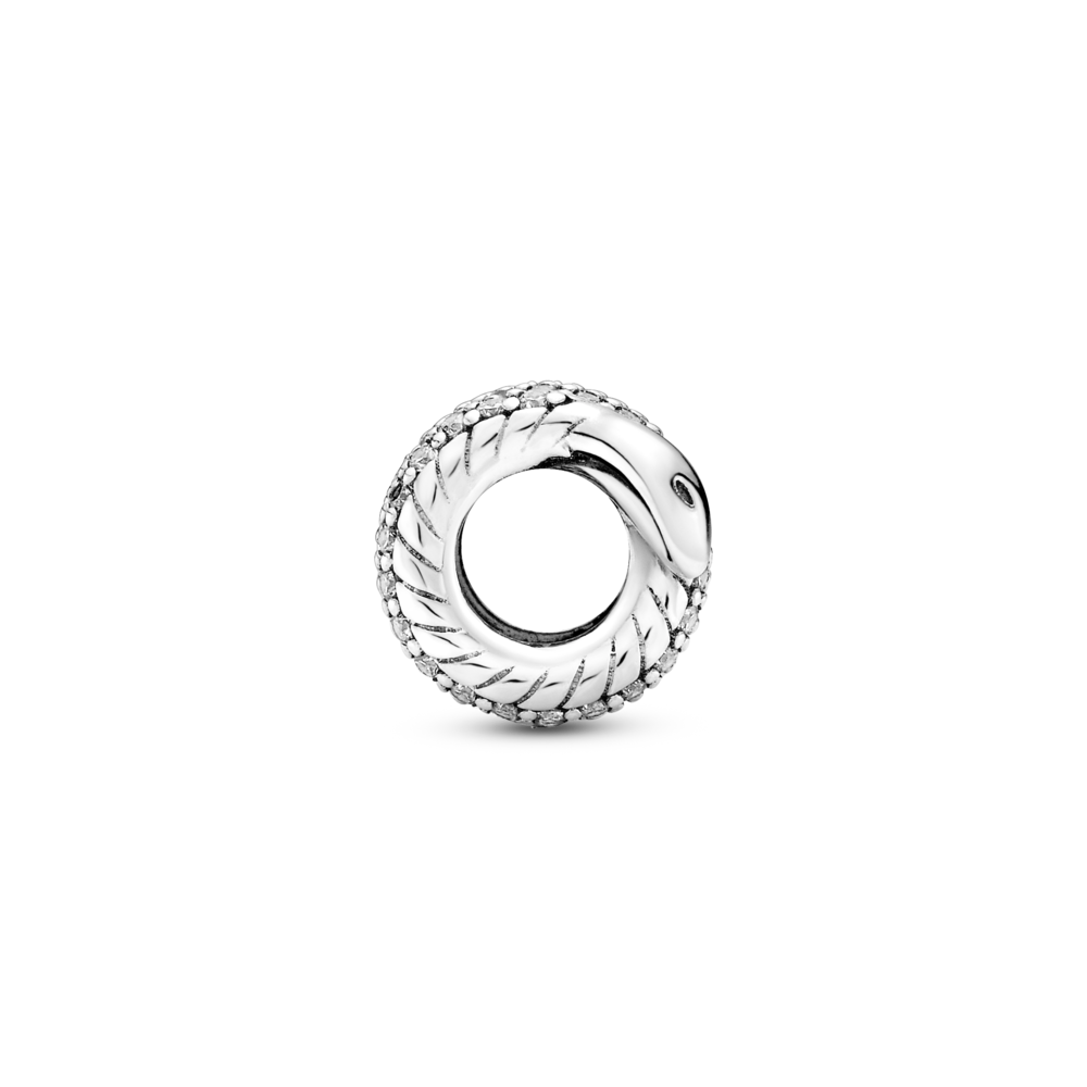 Snake sterling silver charm with CZ