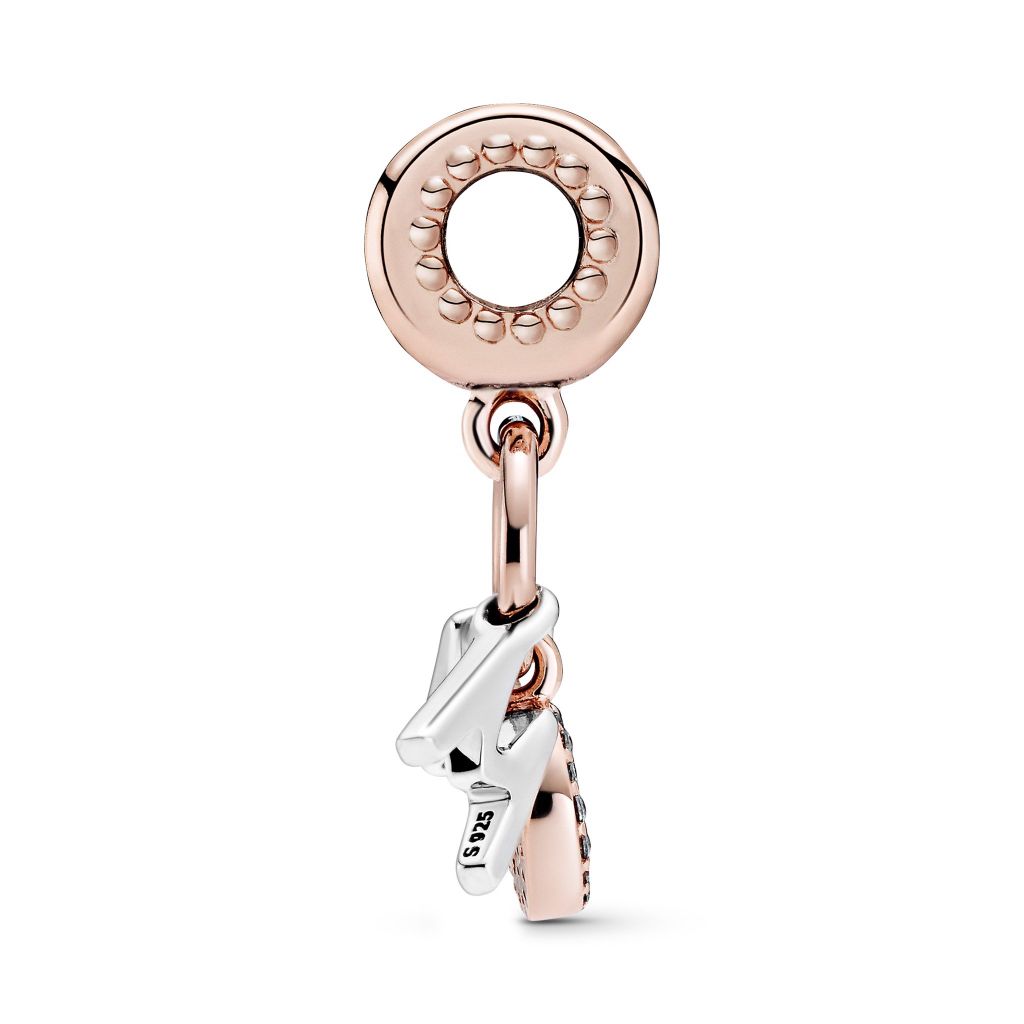 Mum 14k rose gold-plated and sterling silver dangle with CZ