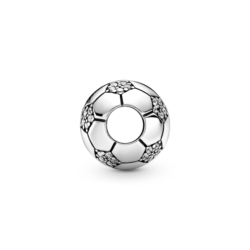 Football sterling silver charm with CZ