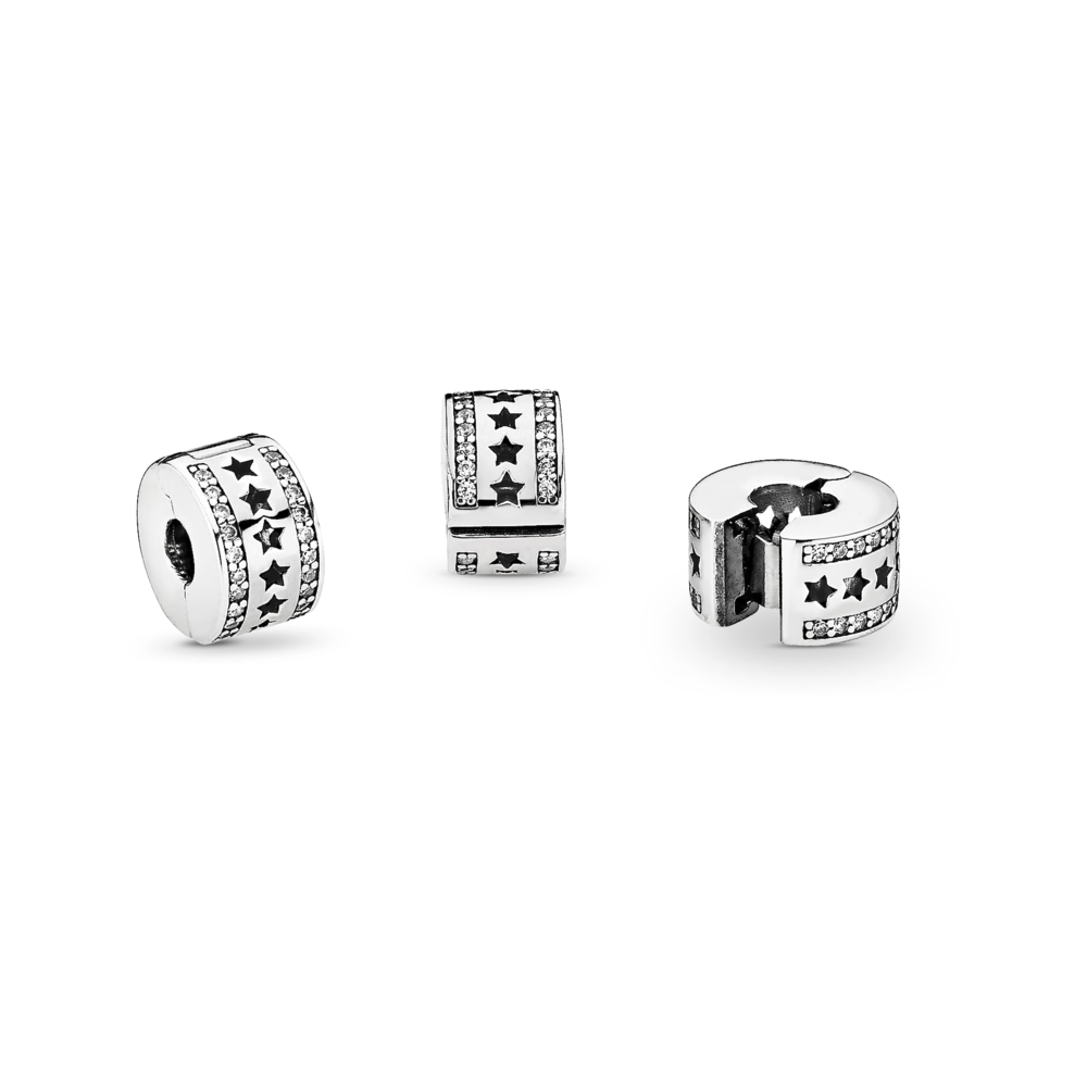 Star silver clip with CZ