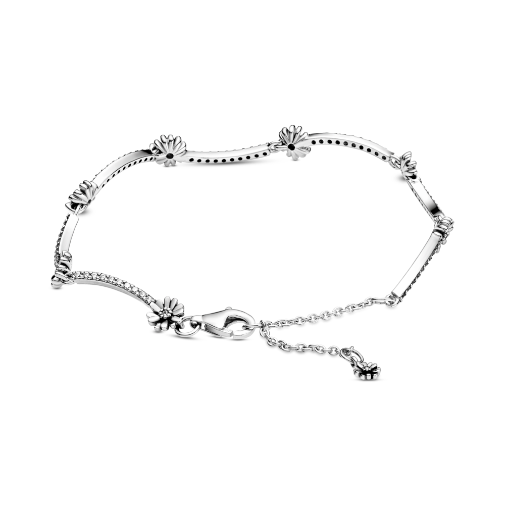 Daisy sterling silver bracelet with CZ