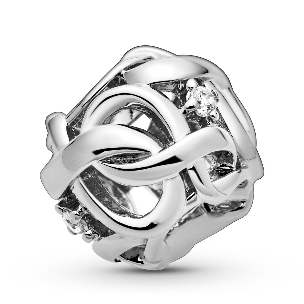 Infinity sterling silver charm with CZ