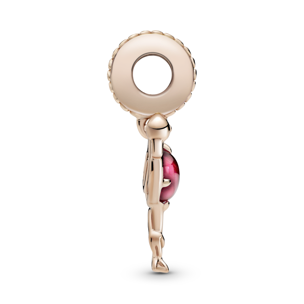 Flamingo Pandora Rose dangle with pink Murano glass