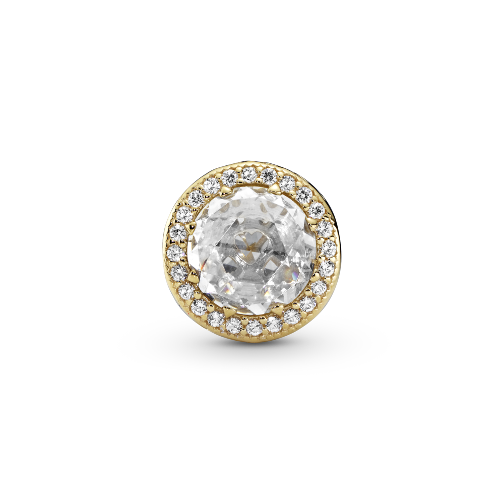 Abstract charm in 14k with CZ