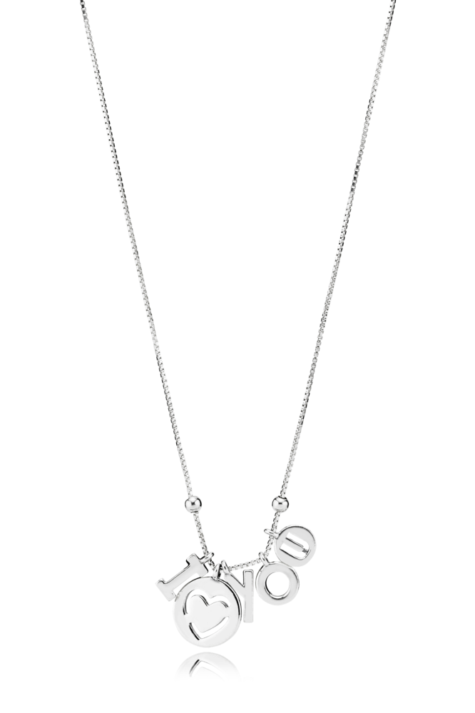 I love you silver necklace