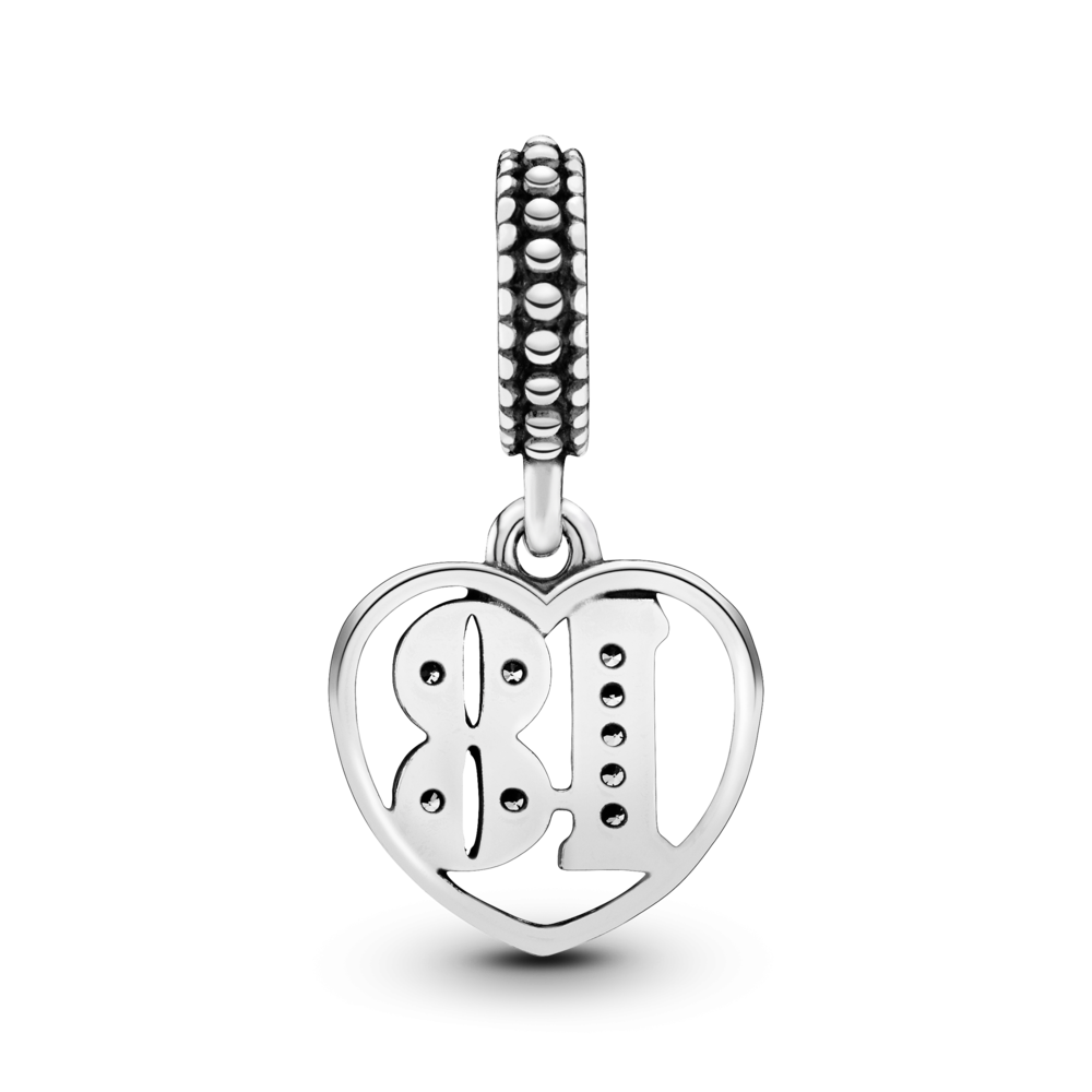 18 silver dangle with CZ