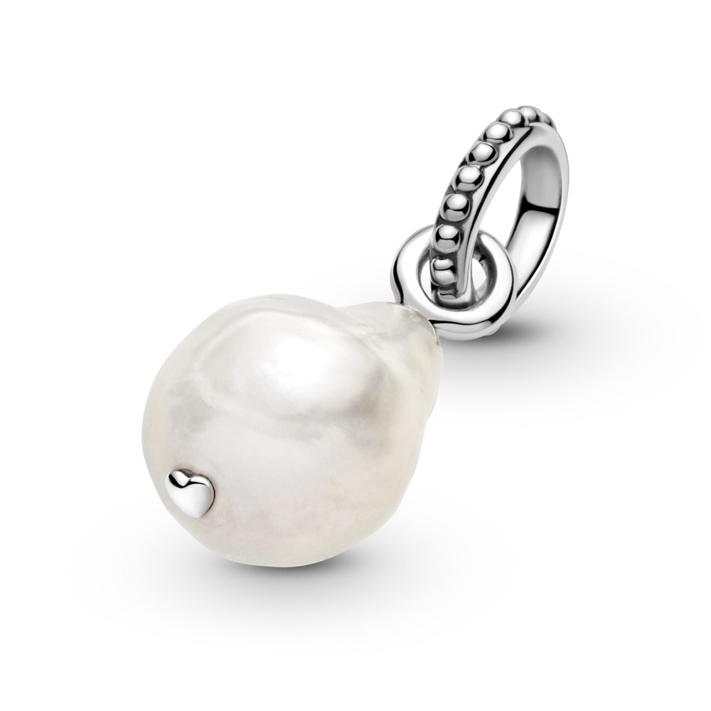 Sterling silver pendant with baroque white freshwater cultured pearl