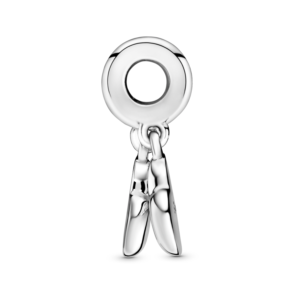 Mother and son splitable silver dangle with black enamel