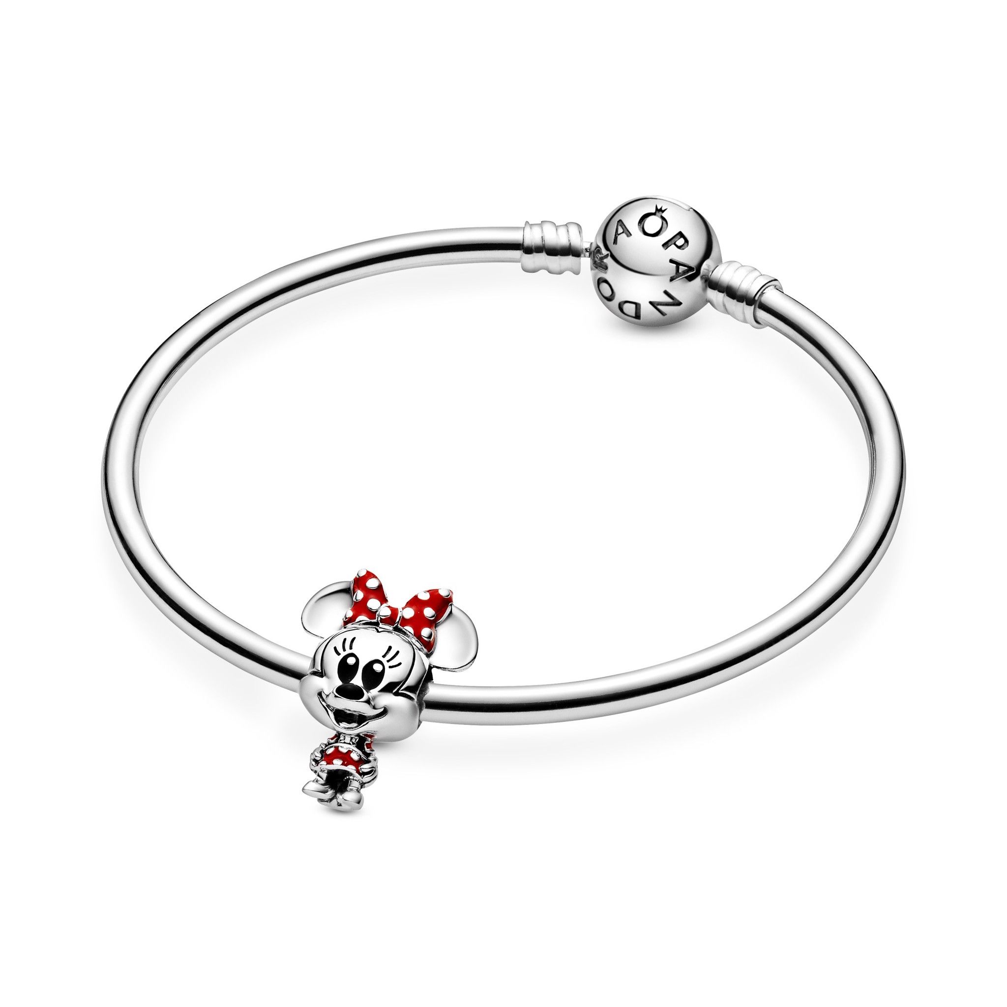 Disney Minnie sterling silver charm with red and black enamel