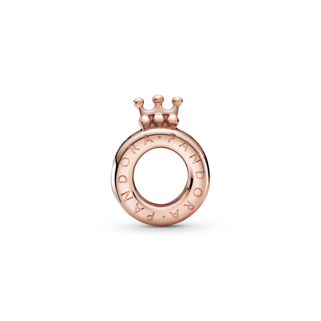 Crown O 14k rose gold-plated charm
