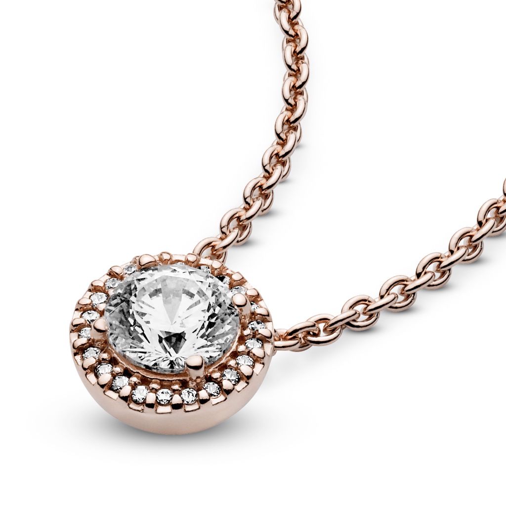 14k rose gold-plated necklace with CZ