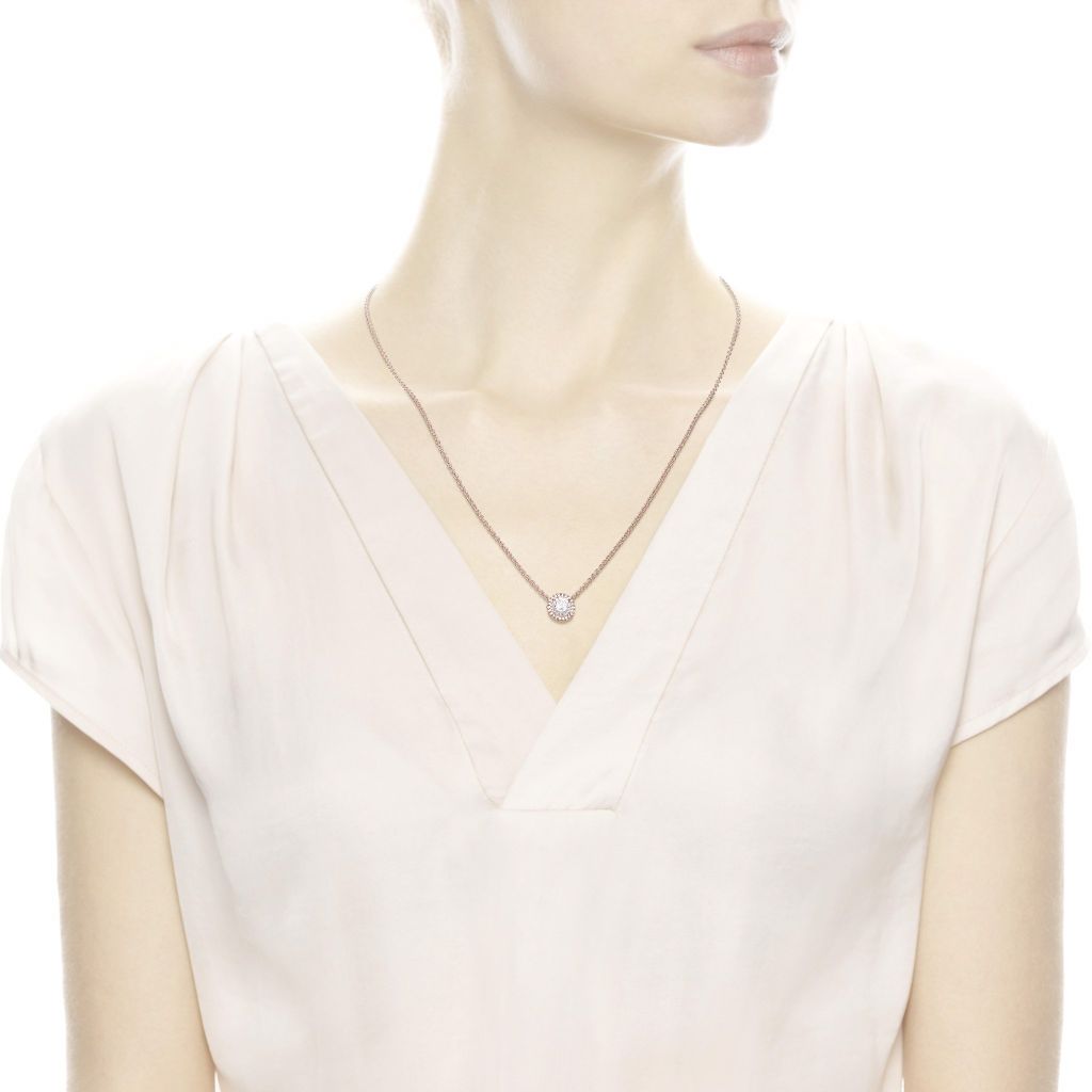 14k rose gold-plated necklace with CZ