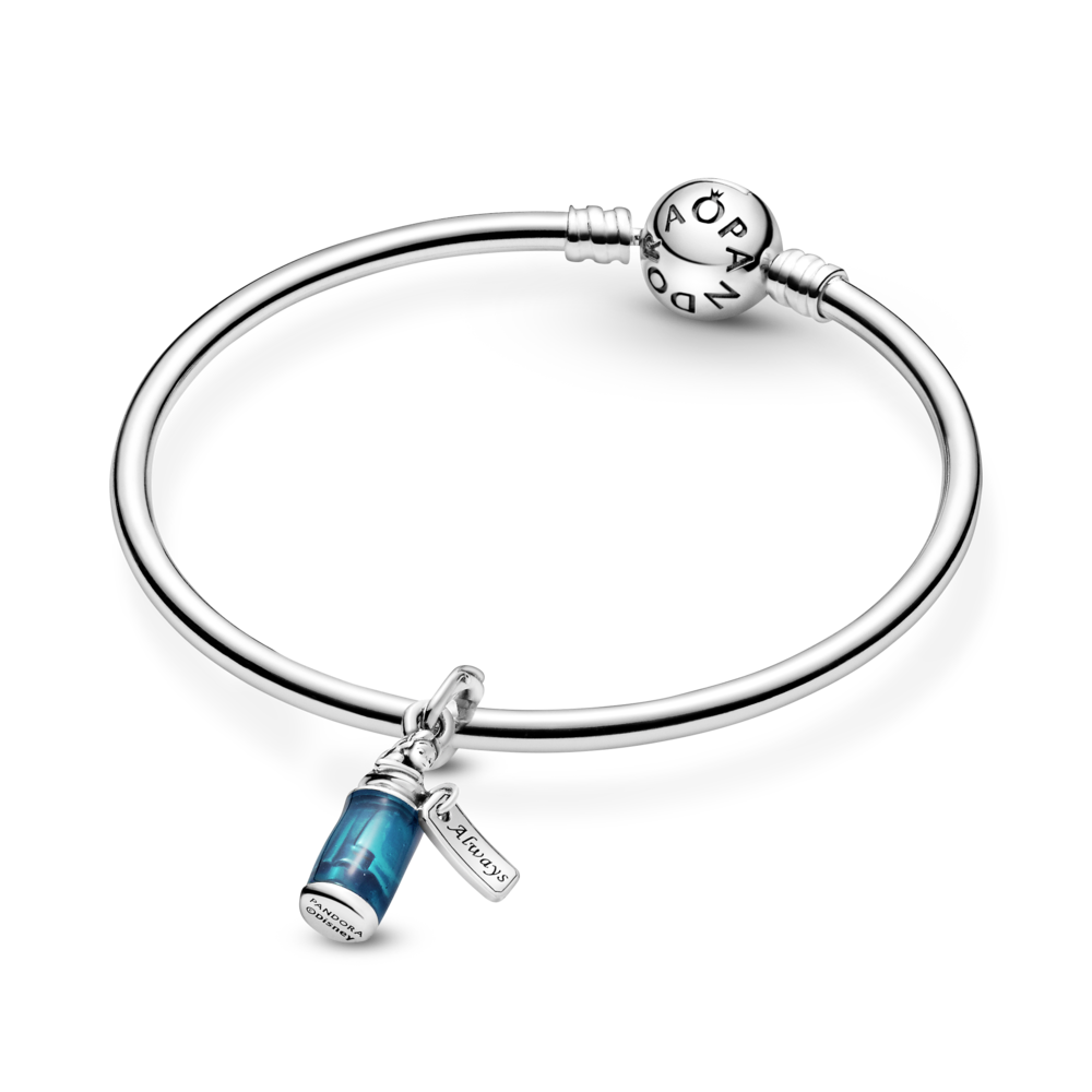 Disney Alice in Wonderland sterling silver dangle with transparent blue enamel