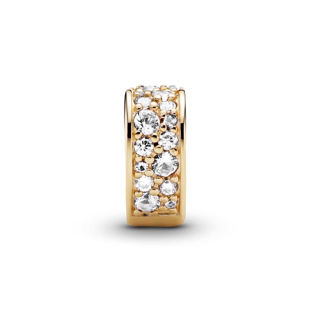14k gold-plated heart clip with CZ and silicone grip