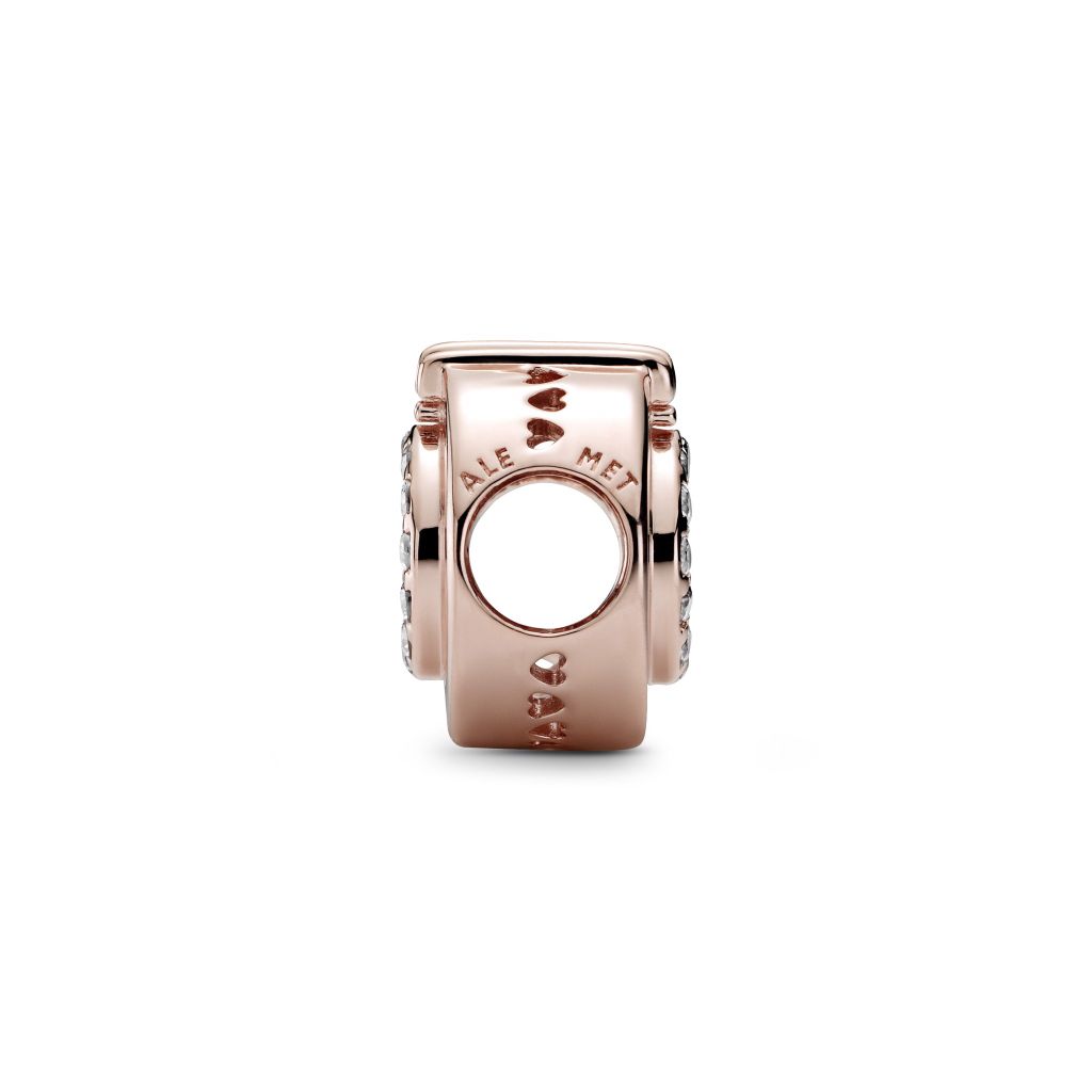 Crown O 14k rose gold-plated charm with CZ