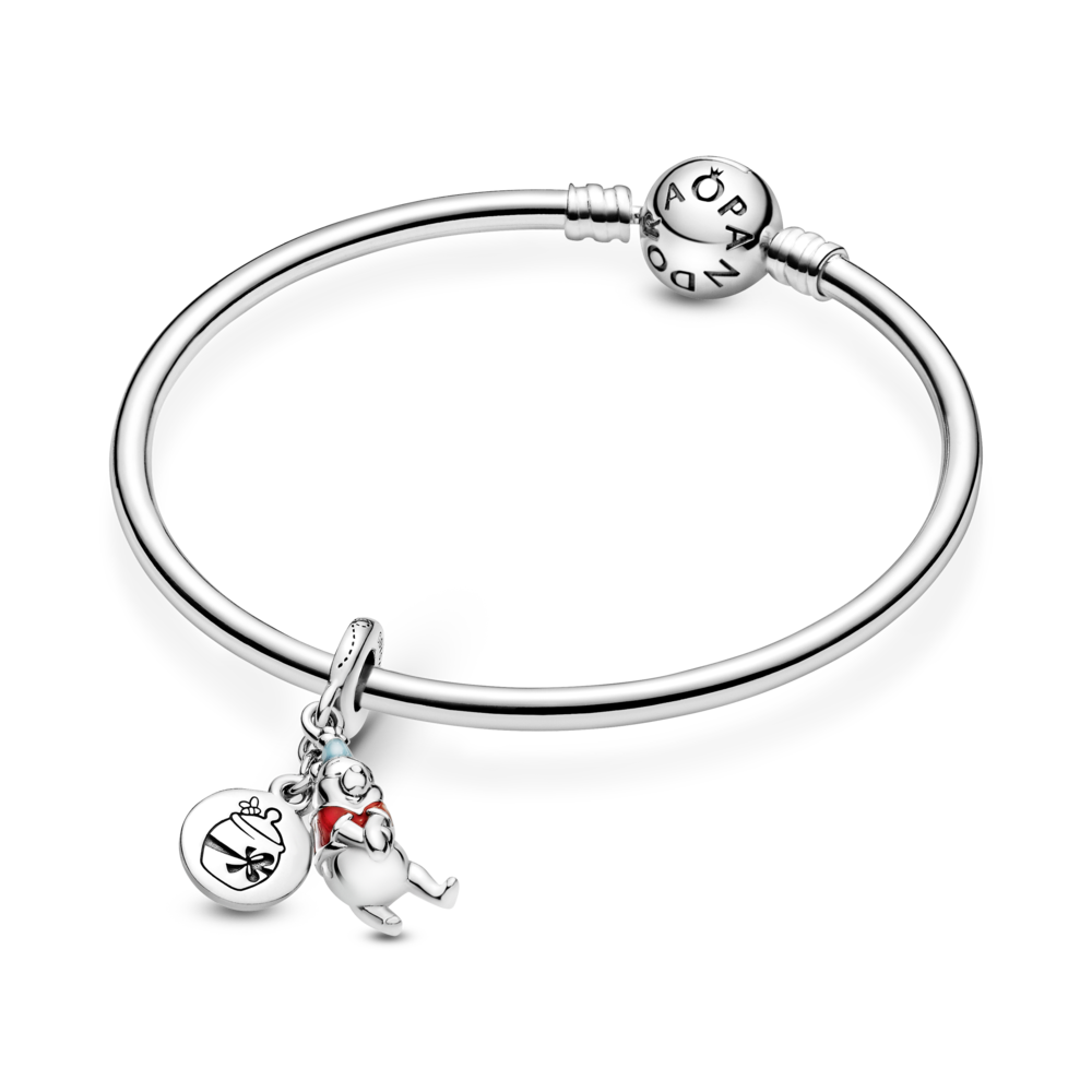Disney Winnie the Pooh sterling silver dangle with red and blue enamel