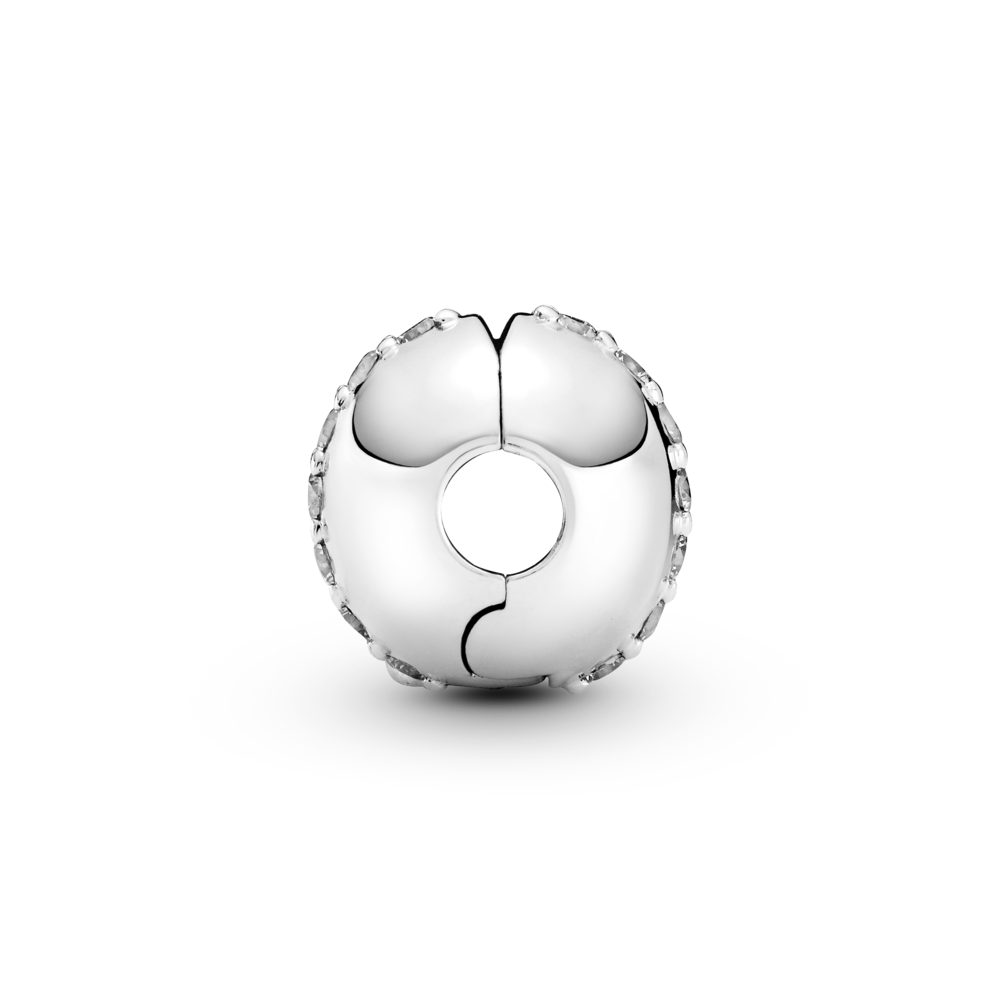 Sterling silver clip with CZ and silicone grip
