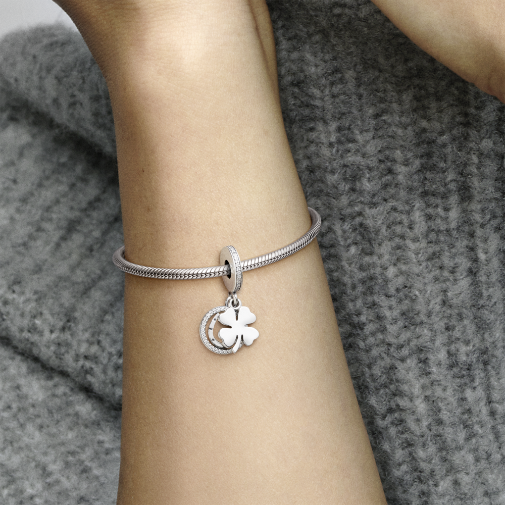 Good luck silver dangle with CZ