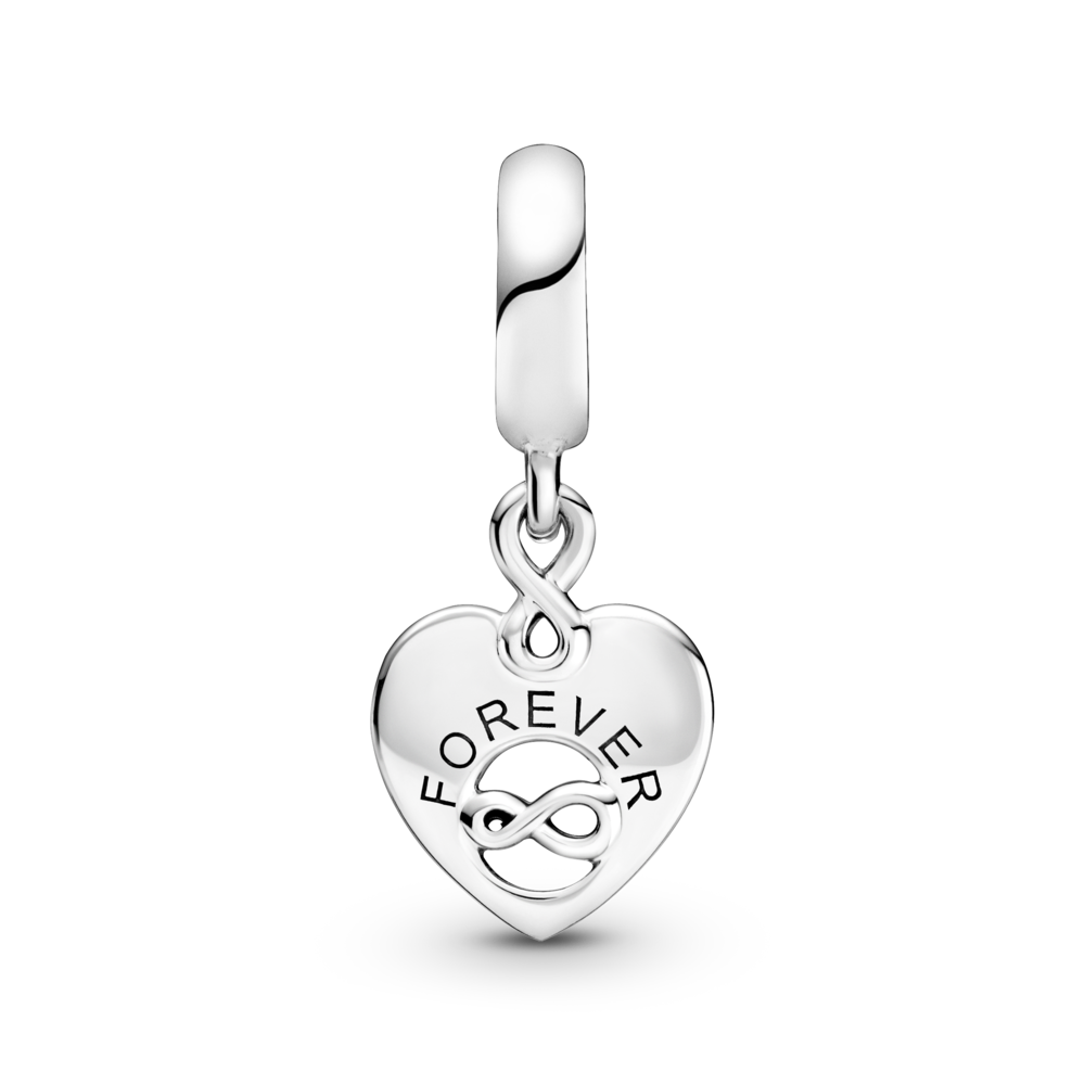 Friends and infinity heart sterling silver dangle with CZ