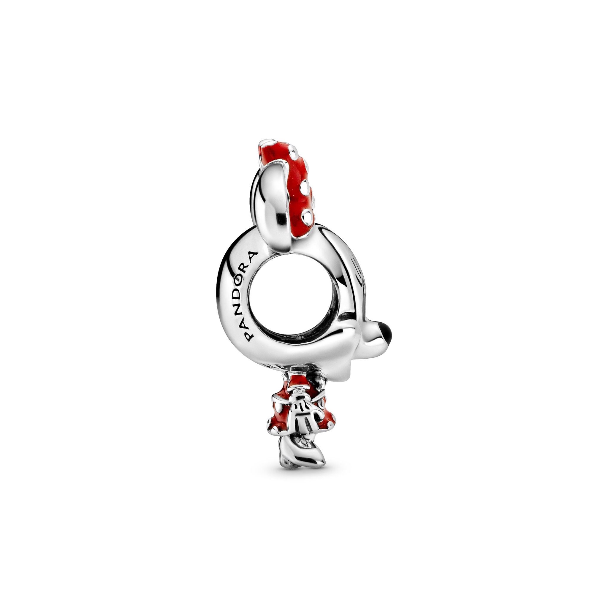 Disney Minnie sterling silver charm with red and black enamel