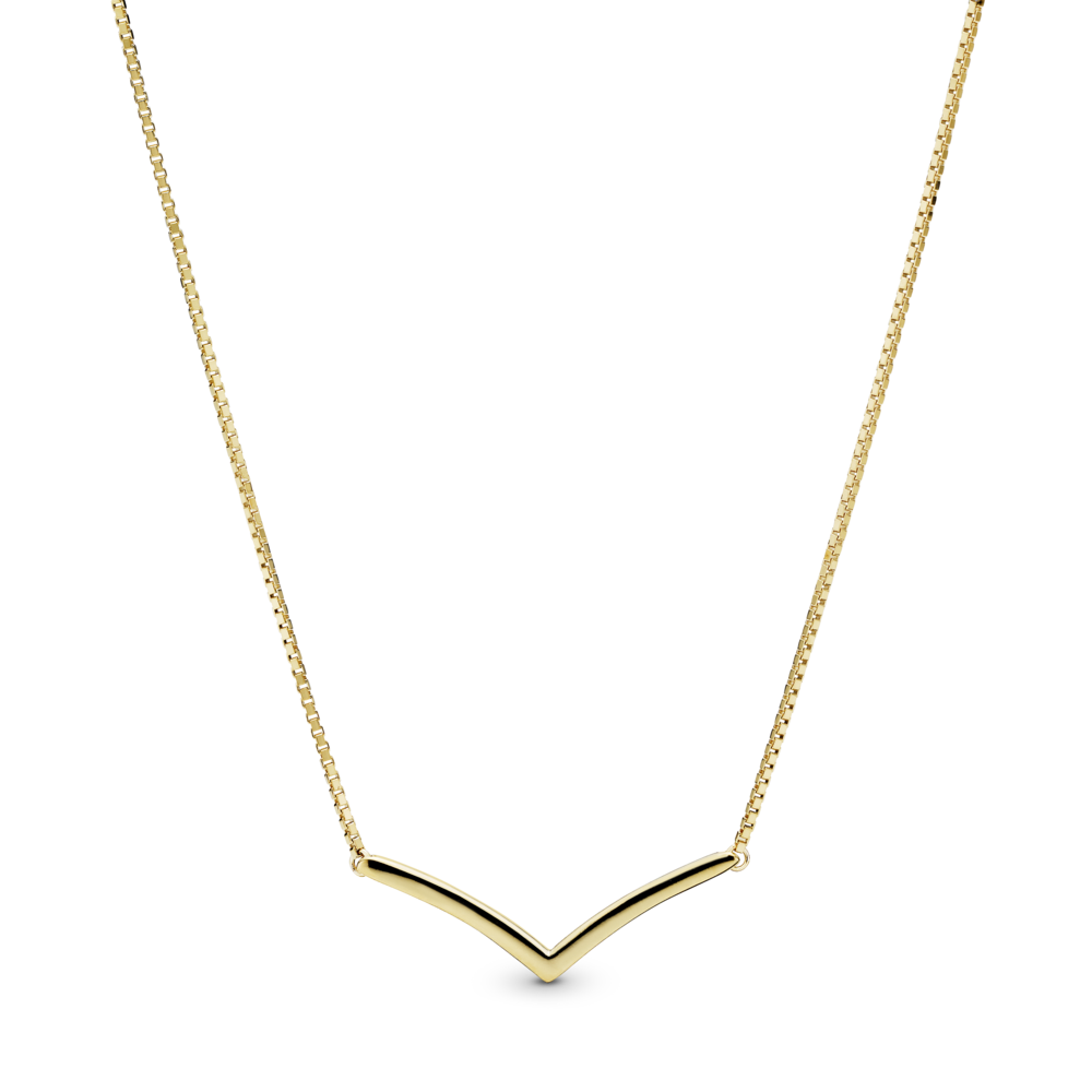 Wishbone 14k gold-plated collier