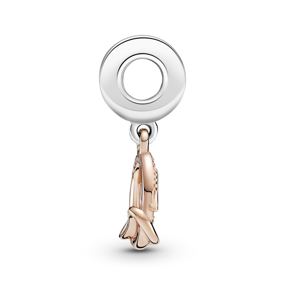 Mum and infinity 14k rose gold-plated and sterling silver dangle with CZ