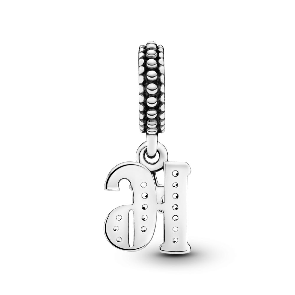 16 silver dangle with CZ